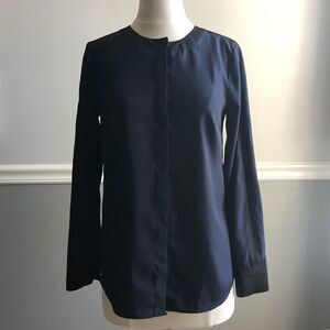 J. Crew Contrast Trim Navy and Black Blouse, 00